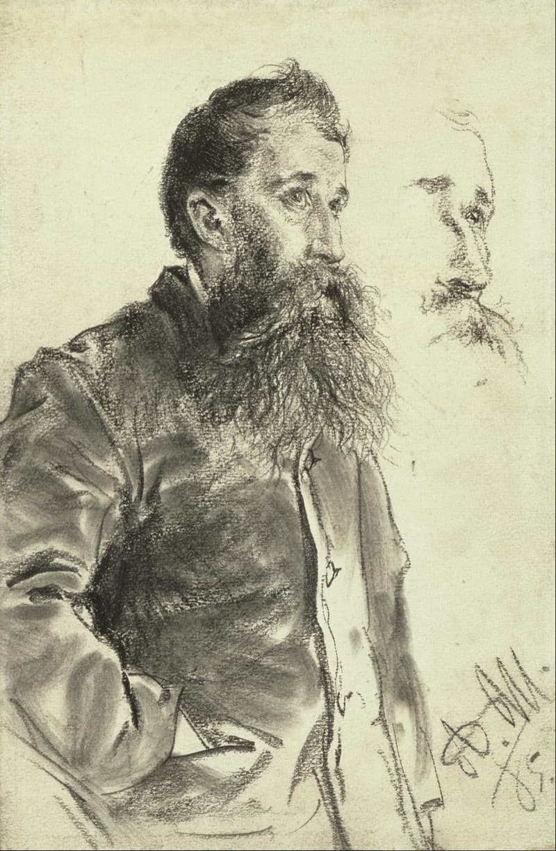 Portrait of a Bearded Man by Adolph Menzel