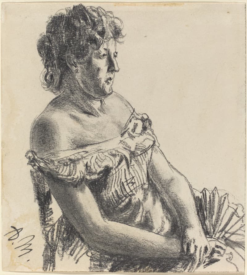 Seated Woman with Folded Arms by Adolph Menzel