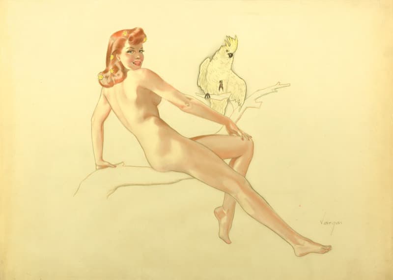 Pin-up Venus in Ivory and Gold by Alberto Vargas