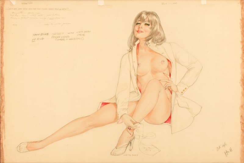 Pin-up Beauty in Golden Peach Tones by Alberto Vargas