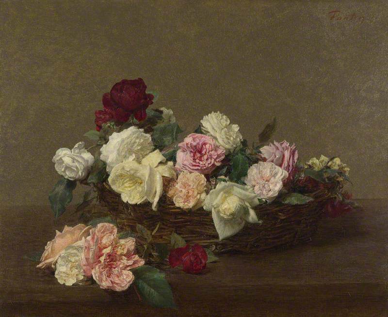 Henri Fantin Latour — A Basket of Roses — 8K digital art reproduction